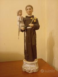 Statua S.Antonio in porcellana biscuit .
