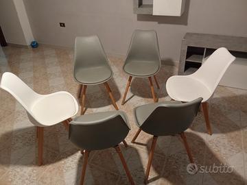 Set sei sedie più credenza più parete attrezzata 