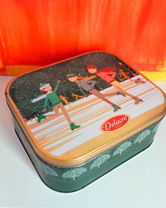 Scatola di latta Delacre vintage 