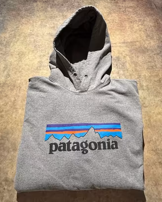 Felpa Patagonia uomo M grigia cappuccio Fitz Roy