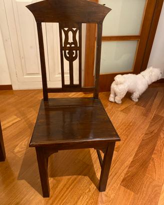6 sedie stile etnico in teak