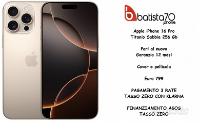 Apple iPhone 16 Pro Titanio Sabbia 256 Gb