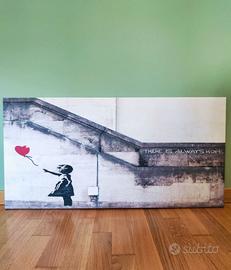 Quadro Banksy "Bambina con palloncino" su tela