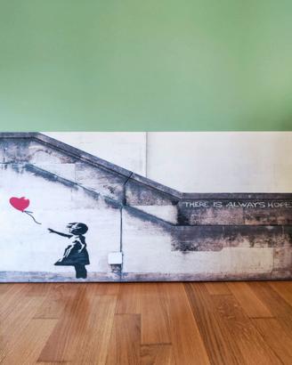 Quadro Banksy "Bambina con palloncino" su tela
