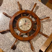 Orologio da parete a timone in legno