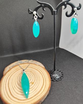 Orecchini in forma di goccia blu 