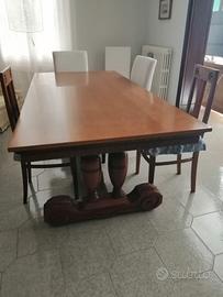 Tavolo in legno 200x94 cm e 6 sedie in legno