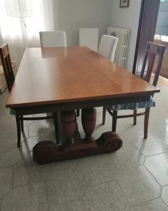 Tavolo in legno 200x94 cm e 6 sedie in legno