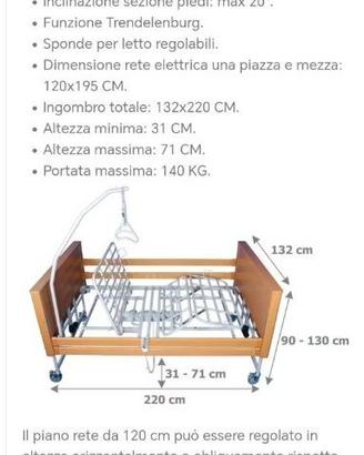 LETTO MOTORIZZATO ELETTRICO PER DEGENTI (WIMED)