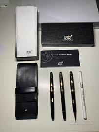 Set Montblanc 3 pezzi Stilografica Roller Portamin