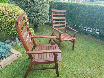 Sedie reclinabili da giardino in legno