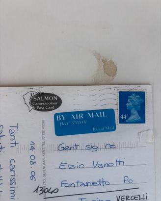 Francobollo inglese su cartolina