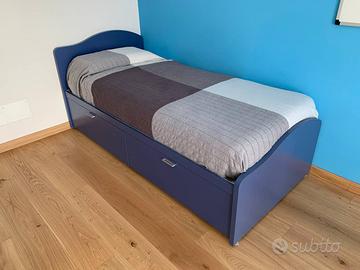 letto una piazza mis. 90 x 200 cm.