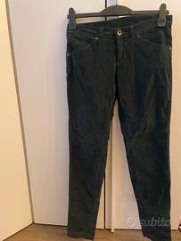 Pantaloni verdi velluto a coste Benetton 44
