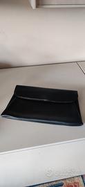 Pochette clutch busta pelle liscia nera vintage an