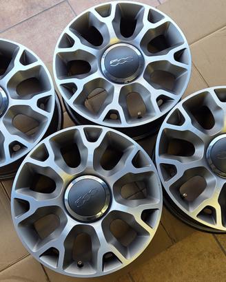 Cerchi in lega 16" originali Fiat 500 satinati