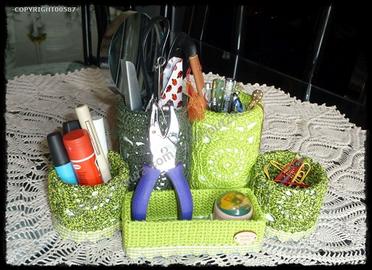 PORTAOGGETTI VERSIONE VERDE (uncinetto)