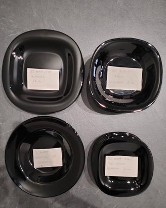 Set 63 piatti in vetro opale-arcopal nero lucido