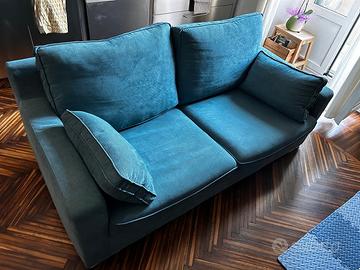 divano 2 posti azzurro 