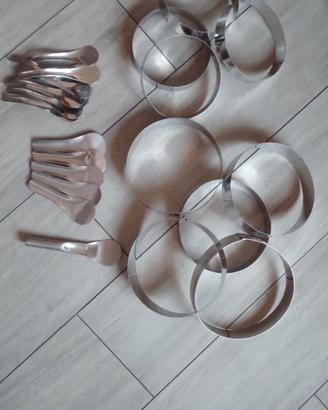 Set palette e forme per torte per gelateria inox