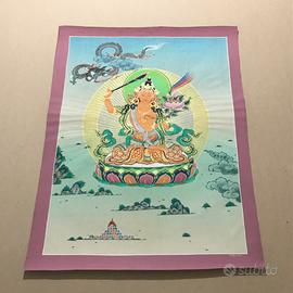 Thangka con Divinità Manjushri - Dipinto Tibetano