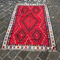 Tappeto kilim lana rosso 210 x 310