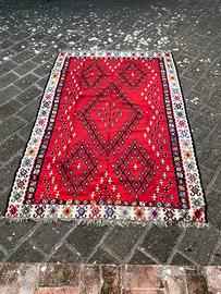 Tappeto kilim lana rosso 210 x 310