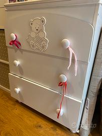 Cassettiera, bagnetto, fasciatoio