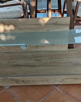 mobile TV rovere sbiancato e vetro temperato