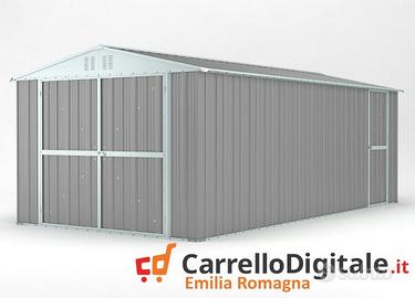 Box garage auto in Acciaio 327x611cm grigio chiaro