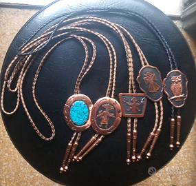 Navajo 5 Bolo Tie in rame Nativi Indiani americani