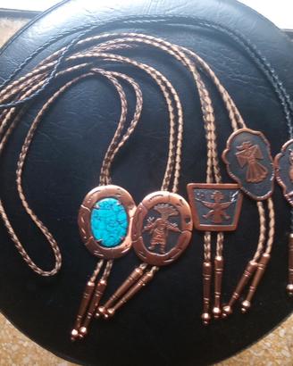 Navajo 5 Bolo Tie in rame Nativi Indiani americani