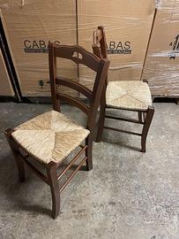 2 Sedie modello Loire noce impagliate Calligaris