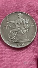 moneta 1 lira del 1924