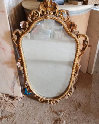 Specchio foglia oro