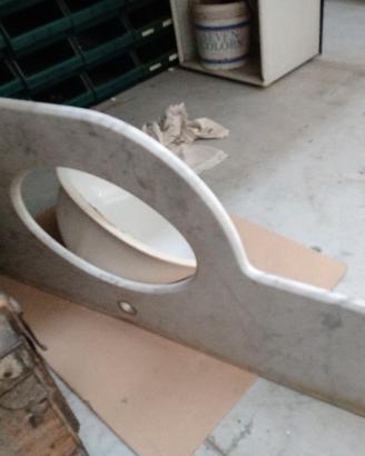 piano marmo con lavabo bagno 