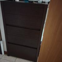 cassettiera rovere moro