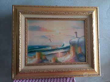 dipinto olio su tavola anni 70-80 