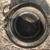 ANTICO BRACIERE IN RAME MANICI IN OTTONE FINE '800