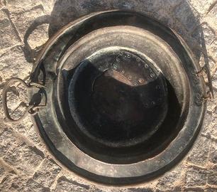 ANTICO BRACIERE IN RAME MANICI IN OTTONE FINE '800