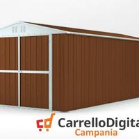 Box garage auto in Acciaio 327x611 legno scuro