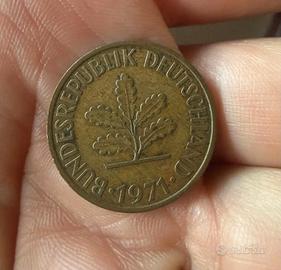 Moneta 10 Pfennig Germania Ovest 1971 - Zecca J