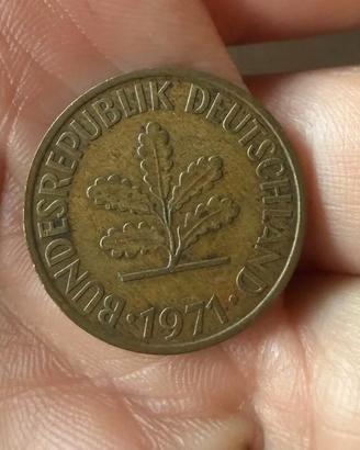 Moneta 10 Pfennig Germania Ovest 1971 - Zecca J