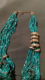 Collana torchon a più fili in turchese 