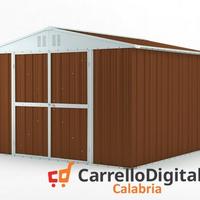 Box struttura lamiera Acciaio 327x307 legno scuro