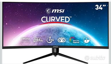 Monitor Gaming MSI Optix 34” Curvo UWQHD 144Hz