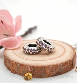 Set 2 Distanziatori Pandora Pavé Viola