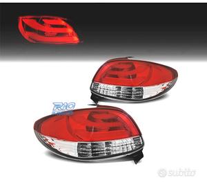 FANALI PER PEUGEOT 206 98-09 LIGHT BAR ROSSO CROMA