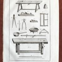 Strumenti astucciaio - incisioni Diderot - 1700