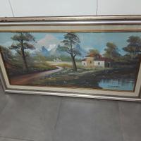 Quadro Dipinto Paesaggio di Montagna Firmato S. Ro